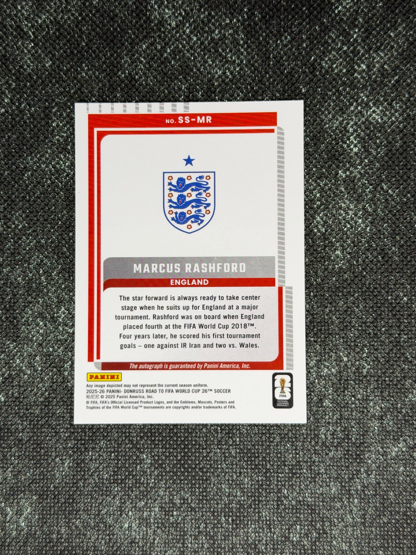 2025-26 Panini Donruss Soccer Road To World Cup 26 Soccer Signature Series - Marcus Rashford