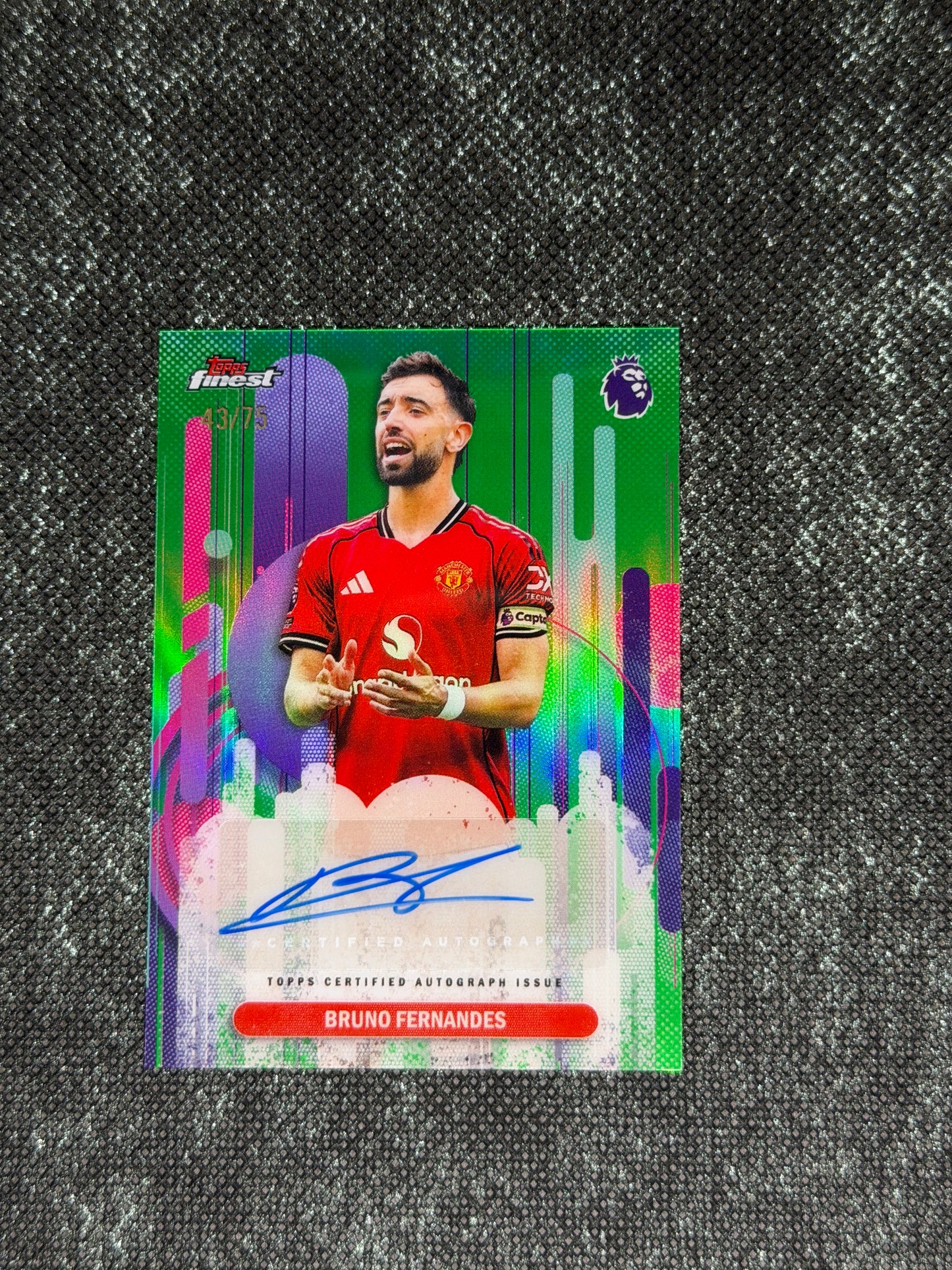 2025-26 Topps Finest Premier League Finest Autograph Card Green 43/75 - Brune Fernandes
