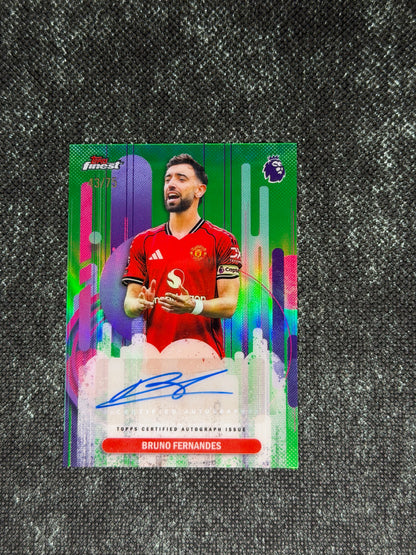 2025-26 Topps Finest Premier League Finest Autograph Card Green 43/75 - Brune Fernandes