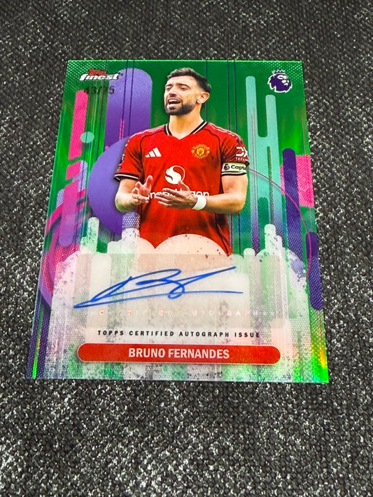 2025-26 Topps Finest Premier League Finest Autograph Card Green 43/75 - Brune Fernandes