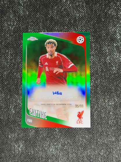 2025-26 Topps Chrome UEFA Club Competitions Autograph Card Green 35/99 - Hugo Ekitike