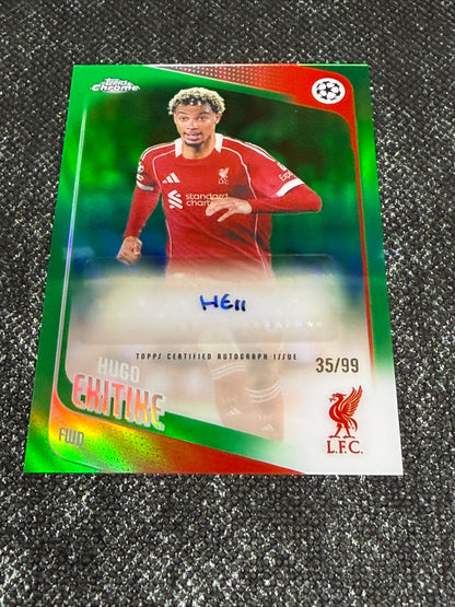 2025-26 Topps Chrome UEFA Club Competitions Autograph Card Green 35/99 - Hugo Ekitike