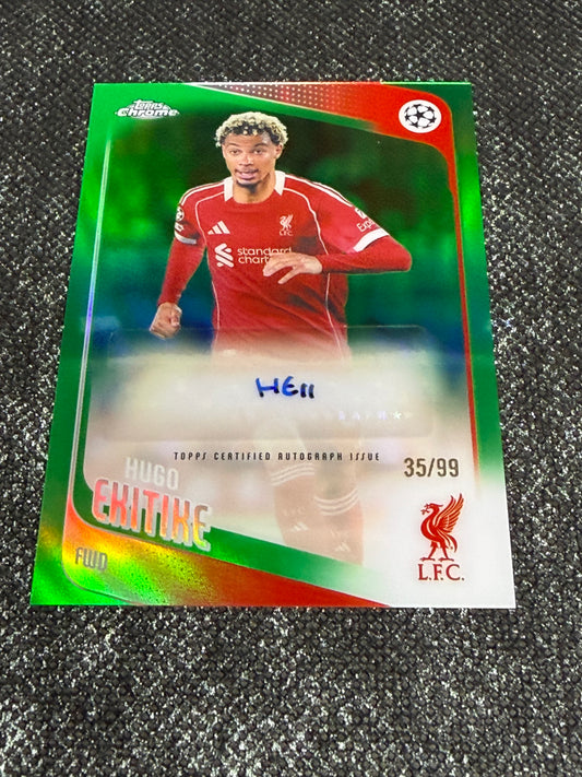 2025-26 Topps Chrome UEFA Club Competitions Autograph Card Green 35/99 - Hugo Ekitike