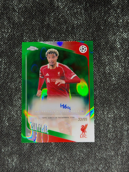 2025-26 Topps Chrome UEFA Club Competitions Autograph Card Green 22/99 - Hugo Ekitike (Copy)