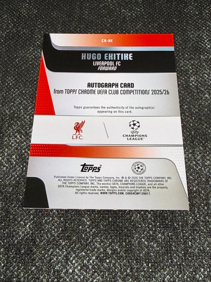2025-26 Topps Chrome UEFA Club Competitions Autograph Card Orange Geometric 06/25 - Hugo Ekitike (Copy) (Copy)