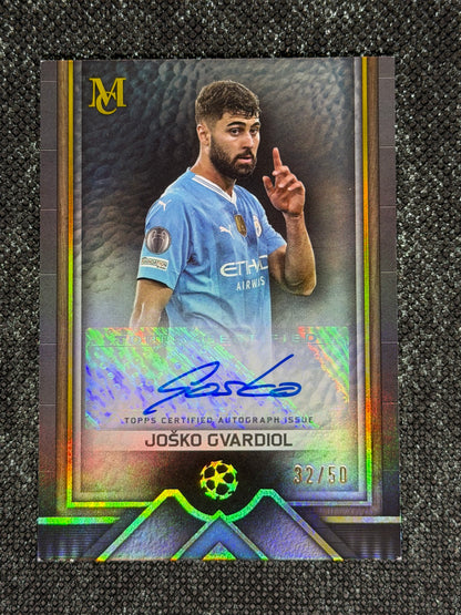 2023-24 Topps Museum Collection UEFA Champions League Archival Autograph Card Gold 32/50 - Josko Gvardiol