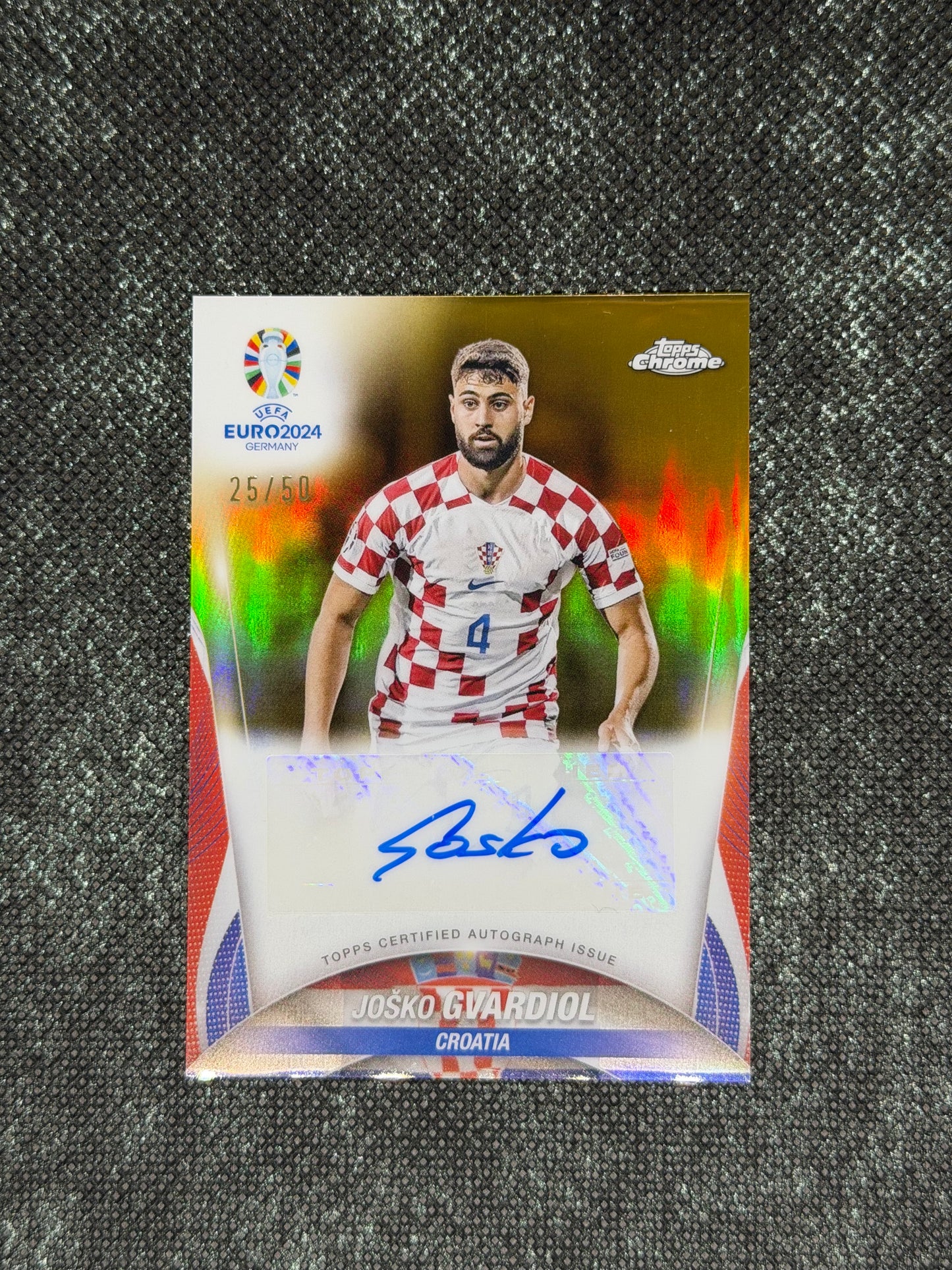 Topps Chrome UEFA Euro 2024 Autograph Card Gold 25/50 - Josko Gvardiol