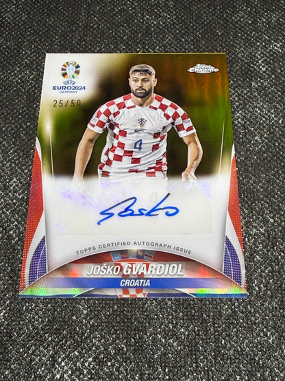 Topps Chrome UEFA Euro 2024 Autograph Card Gold 25/50 - Josko Gvardiol