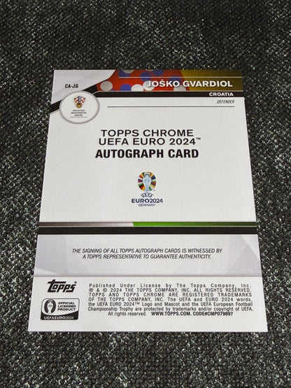 Topps Chrome UEFA Euro 2024 Autograph Card Gold 25/50 - Josko Gvardiol