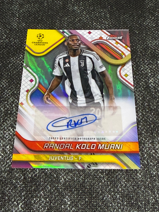 2024-25 Topps Finest UEFA Club Competitions Base Card Autograph Variation - Randal Kolo Muani