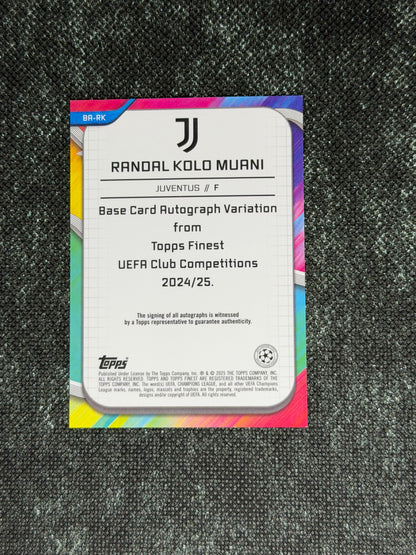 2024-25 Topps Finest UEFA Club Competitions Base Card Autograph Variation - Randal Kolo Muani