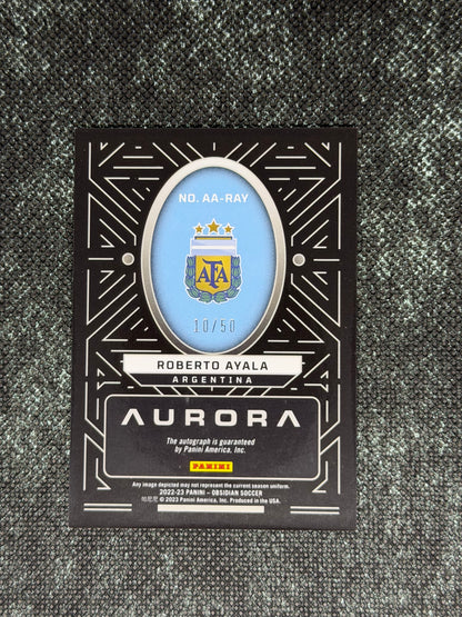2022-23 Panini Obsidian Soccer Aurora Autographs Gold 10/50 - Roberto Ayala