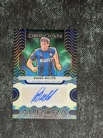 2023-24 Panini Obsidian Soccer Aurora Autographs 02/10 - Diego Milito