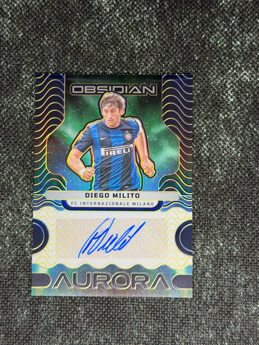 2023-24 Panini Obsidian Soccer Aurora Autographs 02/10 - Diego Milito