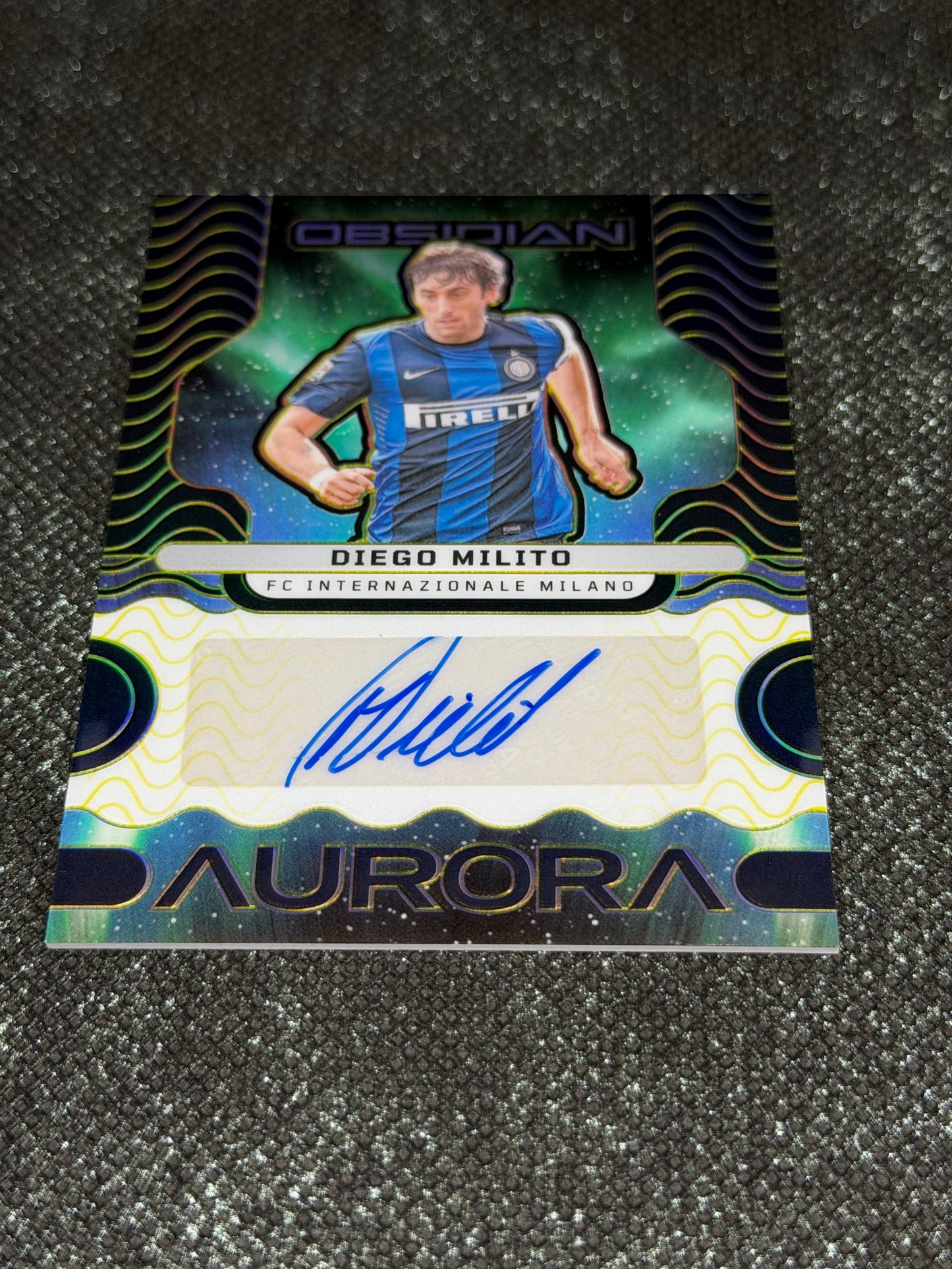 2023-24 Panini Obsidian Soccer Aurora Autographs 02/10 - Diego Milito