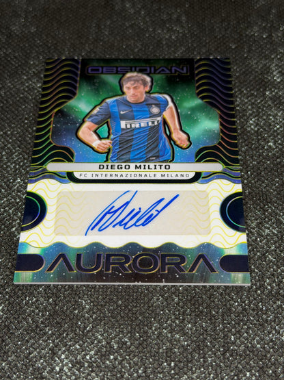 2023-24 Panini Obsidian Soccer Aurora Autographs 02/10 - Diego Milito