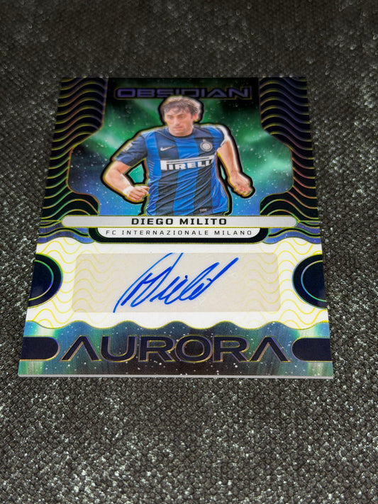 2023-24 Panini Obsidian Soccer Aurora Autographs 02/10 - Diego Milito