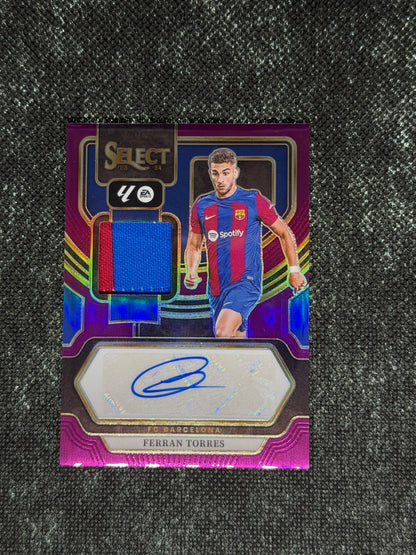 2023-24 Panini Select La Liga Soccer Autographed Memorabilia Purple 03/49 - Ferran Torres
