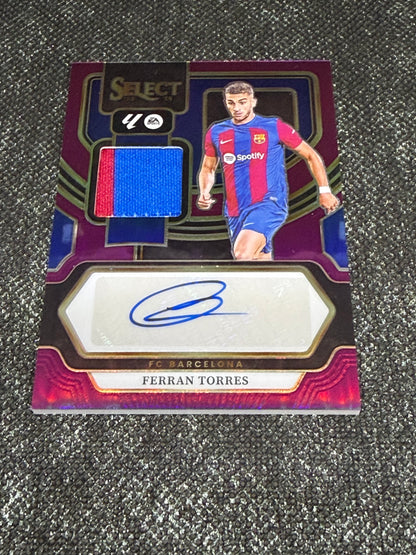 2023-24 Panini Select La Liga Soccer Autographed Memorabilia Purple 03/49 - Ferran Torres