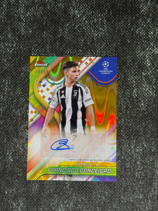 2024-25 Topps Finest UEFA Club Competitions Gold Autograph 20/50 - Francisco Conceicao