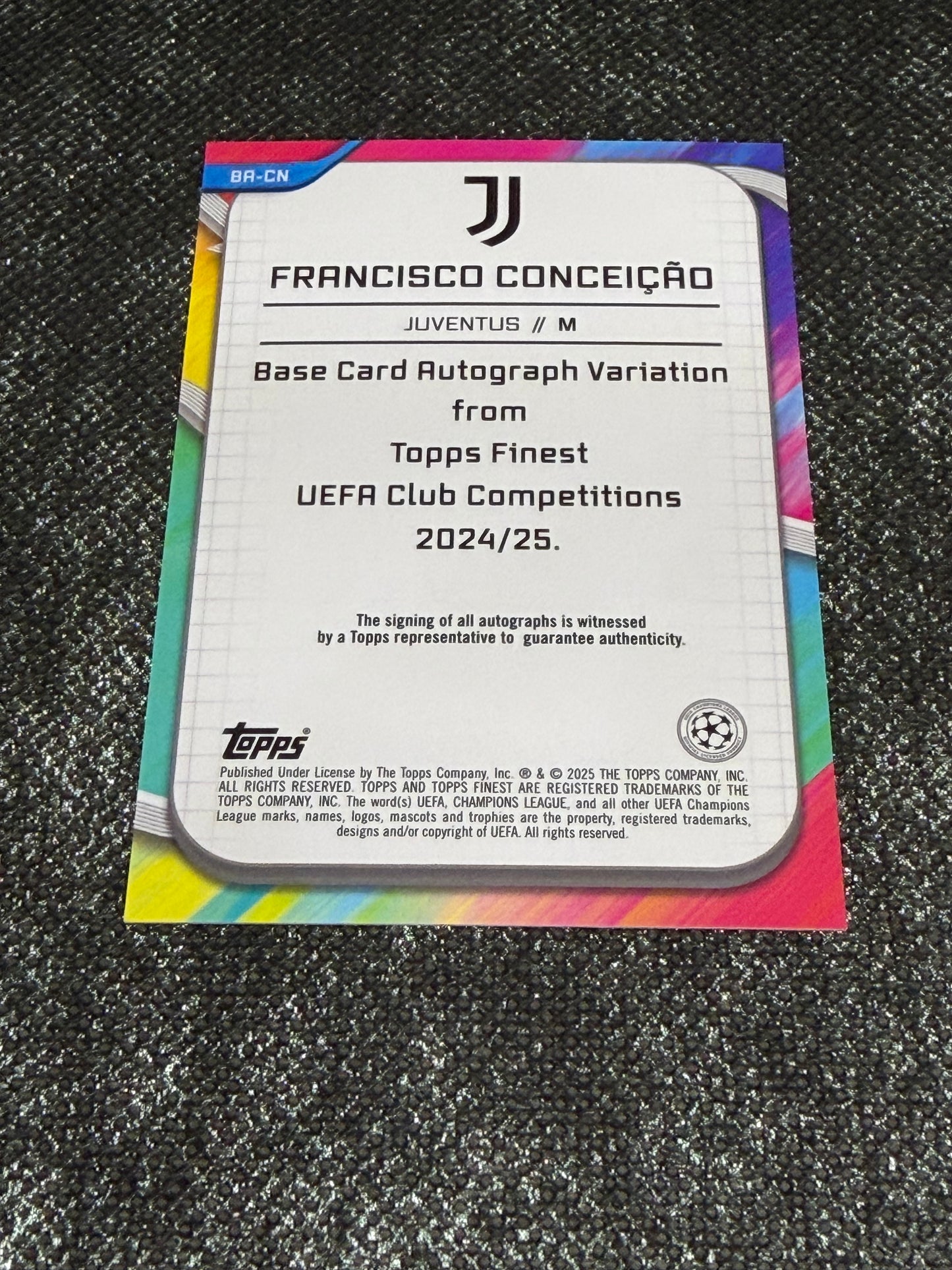 2024-25 Topps Finest UEFA Club Competitions Gold Autograph 20/50 - Francisco Conceicao