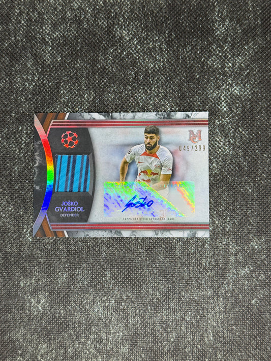 2022-23 Topps UEFA Champions League Museum Collection Museum Autograph Relic Card 049/299 - Josko Gvardiol