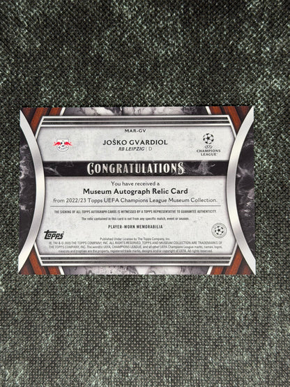 2022-23 Topps UEFA Champions League Museum Collection Museum Autograph Relic Card 049/299 - Josko Gvardiol