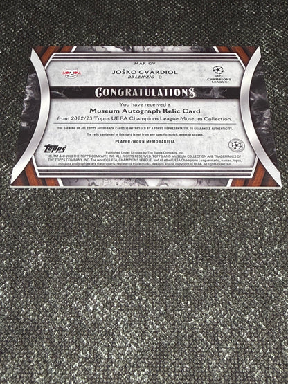 2022-23 Topps UEFA Champions League Museum Collection Museum Autograph Relic Card 049/299 - Josko Gvardiol