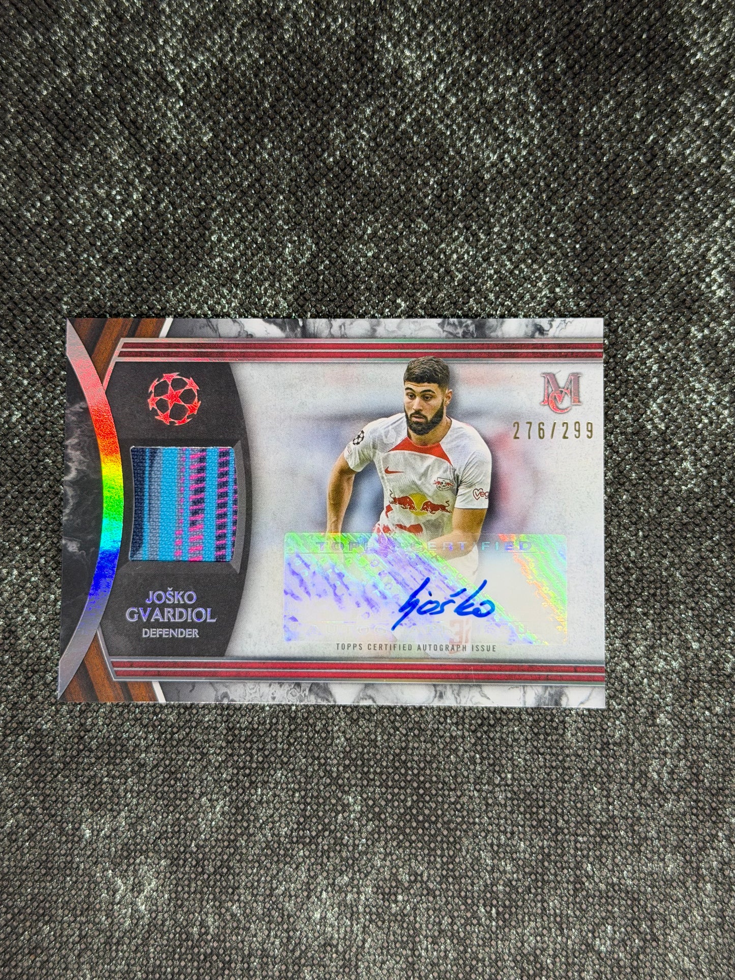 2022-23 Topps UEFA Champions League Museum Collection Museum Autograph Relic Card 276/299 - Josko Gvardiol