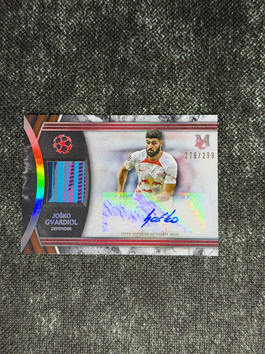 2022-23 Topps UEFA Champions League Museum Collection Museum Autograph Relic Card 276/299 - Josko Gvardiol