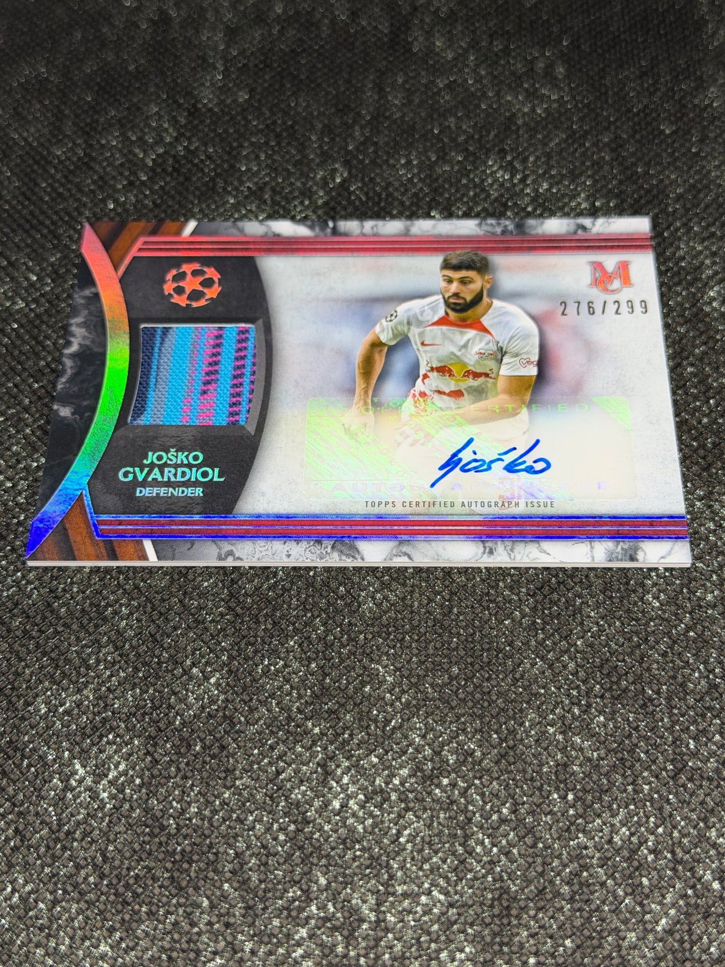 2022-23 Topps UEFA Champions League Museum Collection Museum Autograph Relic Card 276/299 - Josko Gvardiol