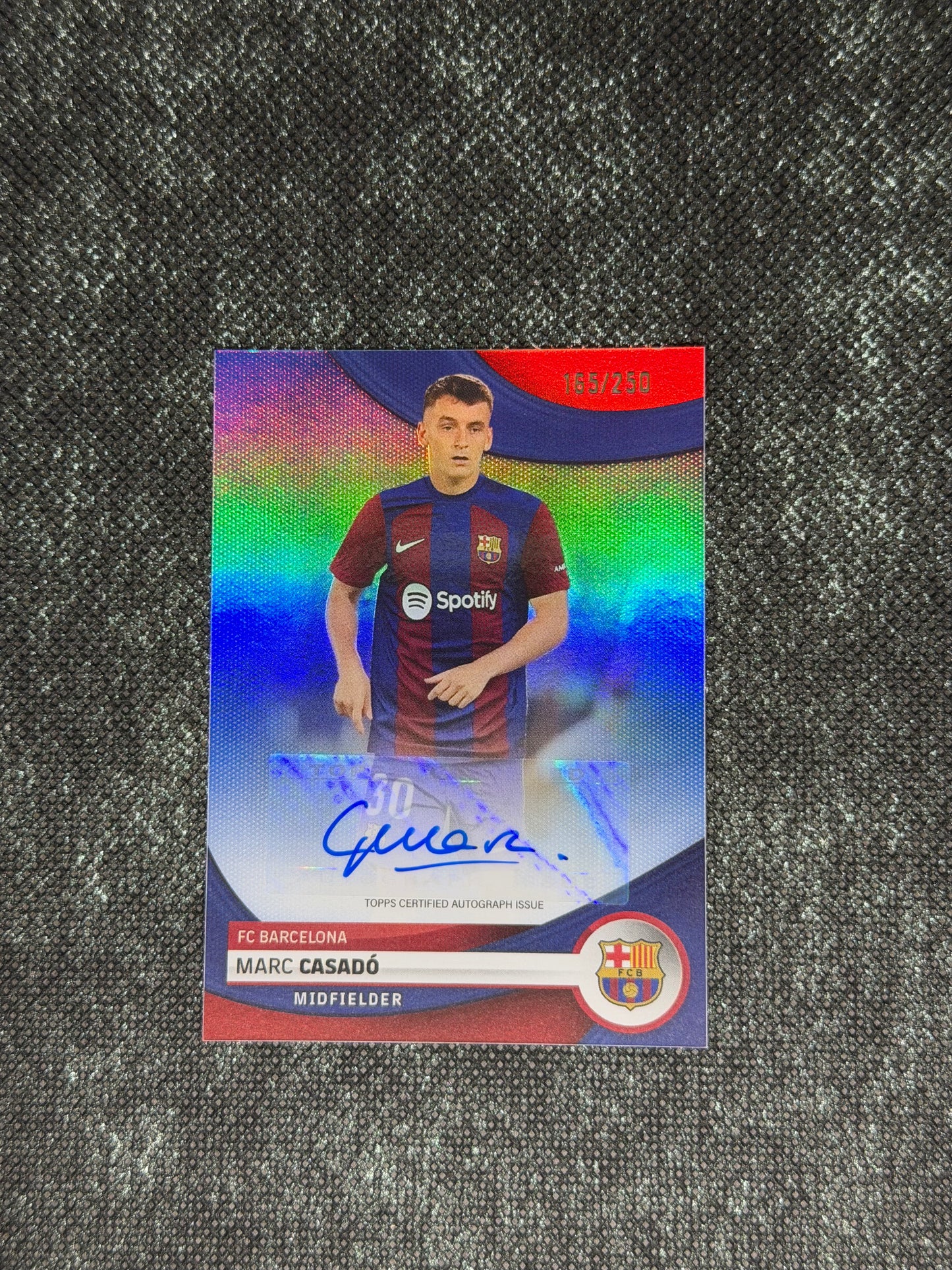 2023-24 Topps FC Barcelona Team Set Base Card Autograph 165/250 - Marc Casado