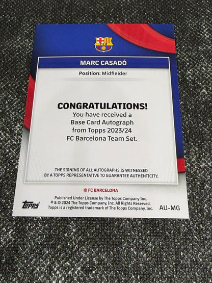 2023-24 Topps FC Barcelona Team Set Base Card Autograph 165/250 - Marc Casado