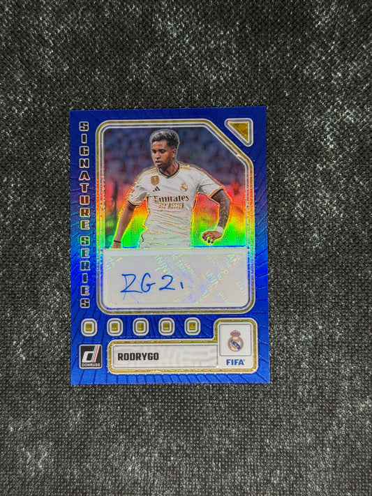 2023-24 Panini Donruss Soccer Signature Series Blue 42/99 - Rodrygo