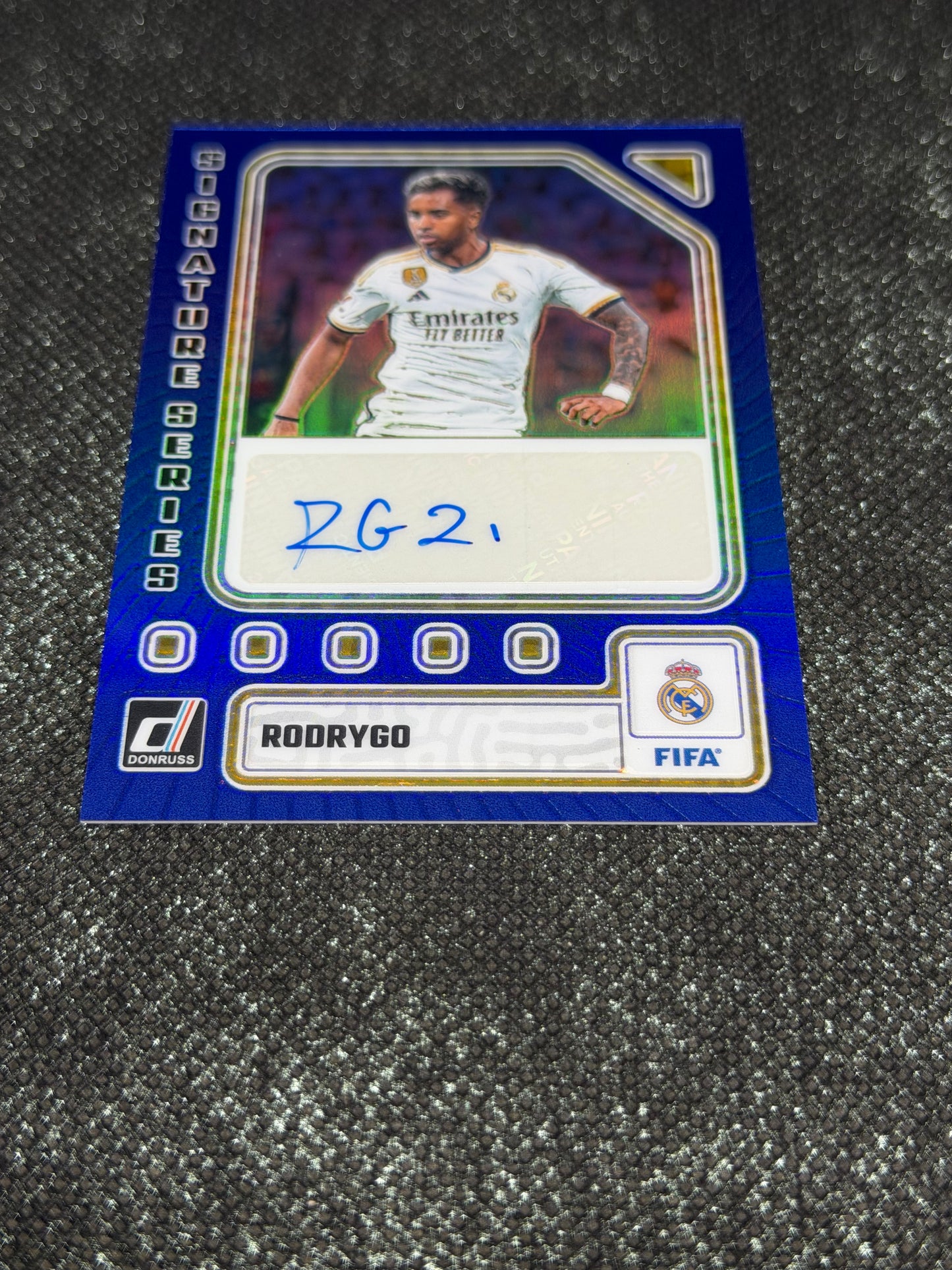 2023-24 Panini Donruss Soccer Signature Series Blue 42/99 - Rodrygo