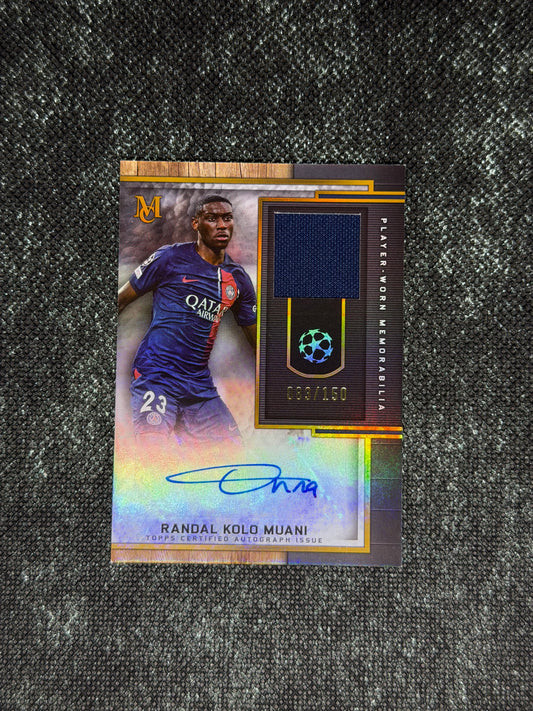 2023-24 Topps Museum Collection UEFA Champions League Autograph Relic Card 083/150 - Randal Kolo Muani