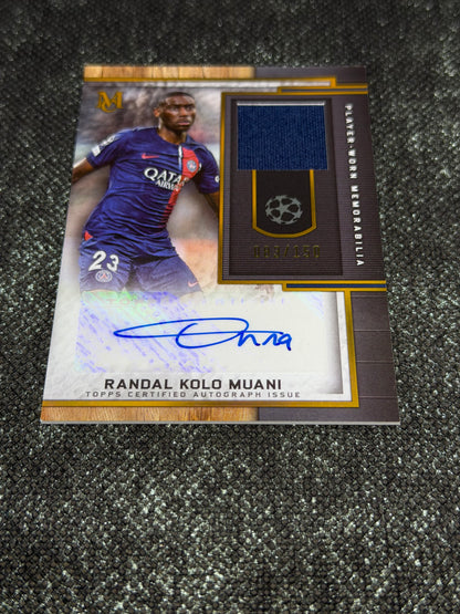 2023-24 Topps Museum Collection UEFA Champions League Autograph Relic Card 083/150 - Randal Kolo Muani