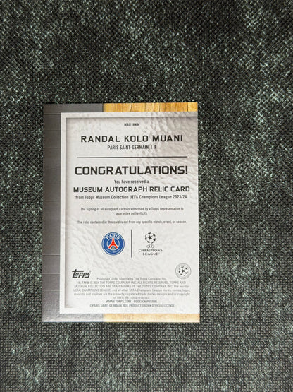 2023-24 Topps Museum Collection UEFA Champions League Autograph Relic Card 083/150 - Randal Kolo Muani