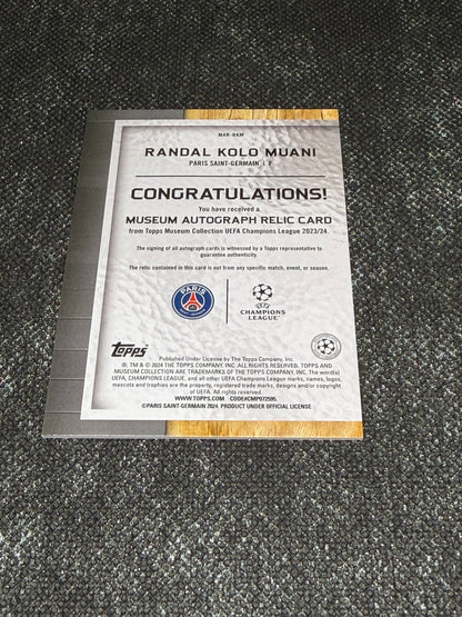 2023-24 Topps Museum Collection UEFA Champions League Autograph Relic Card 083/150 - Randal Kolo Muani