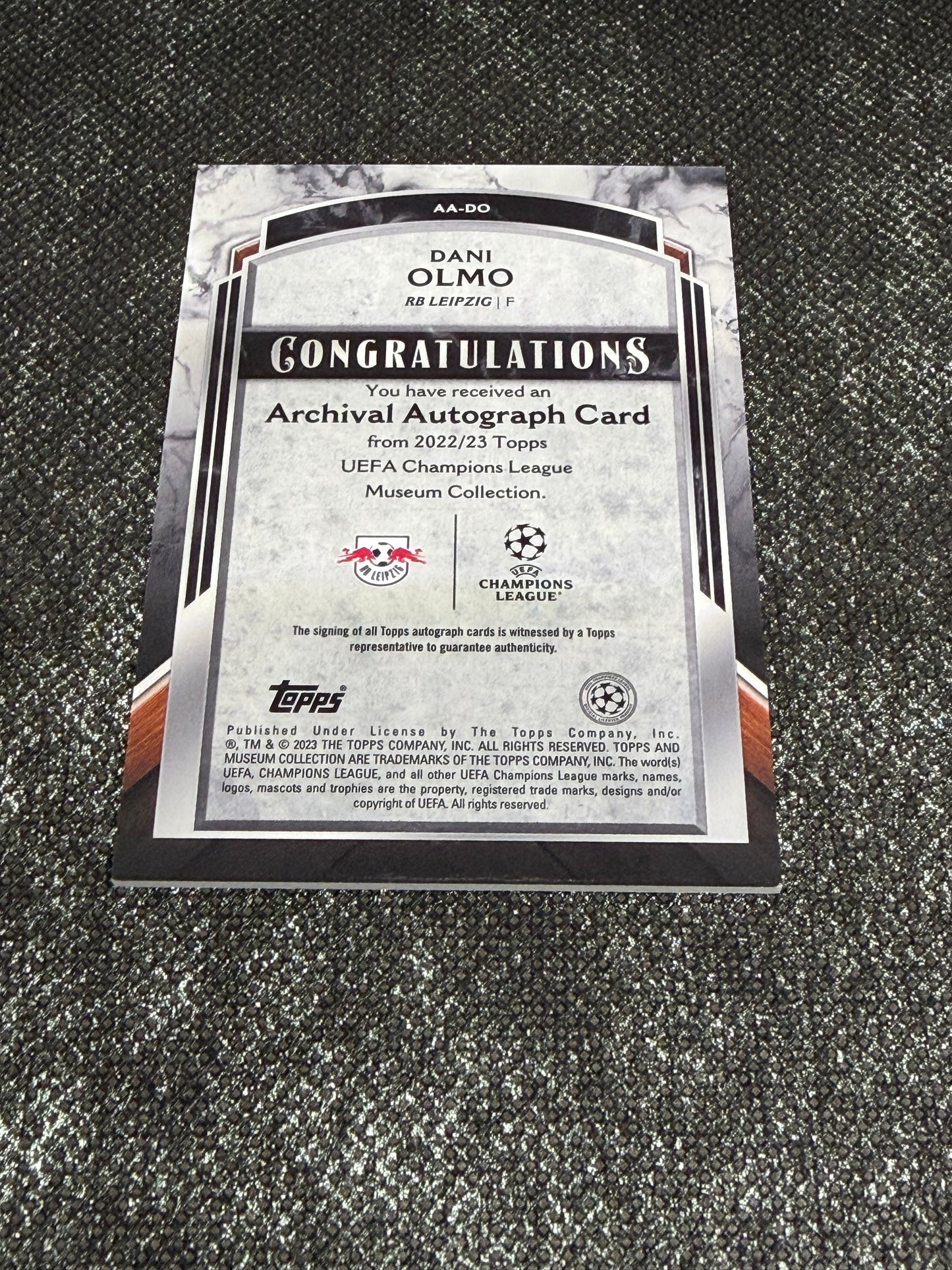 2022-23 Topps UEFA Champions League Museum Collection Archival Autograph Card 114/299 - Dani Olmo