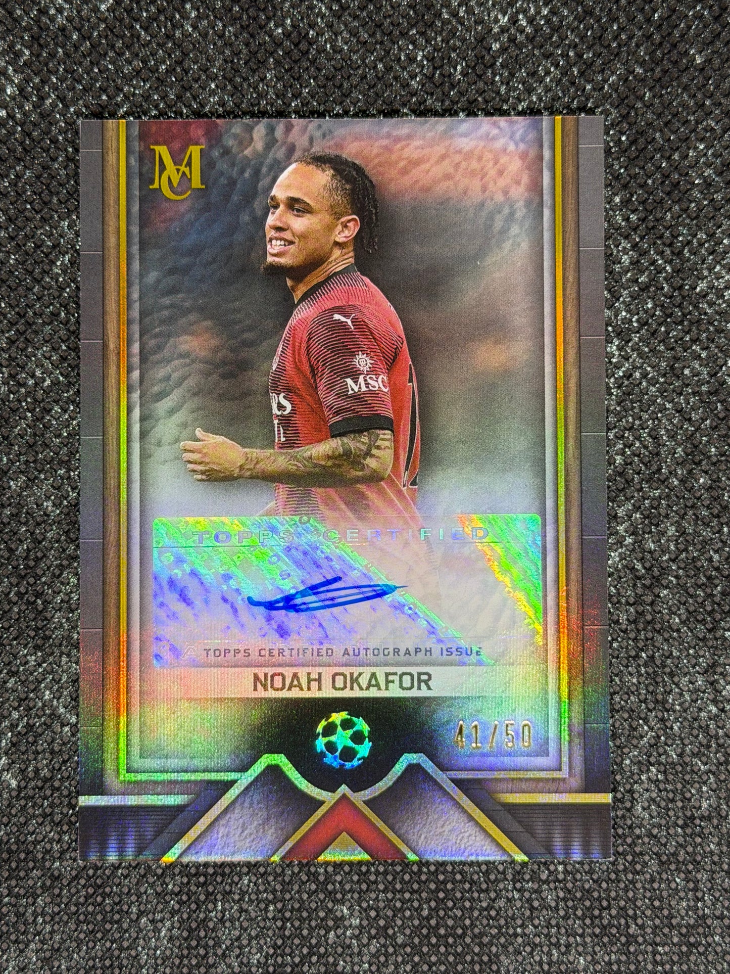 2023-24 Topps Museum Collection UEFA Champions League Archival Autograph Card 41/50 - Noah Okafor
