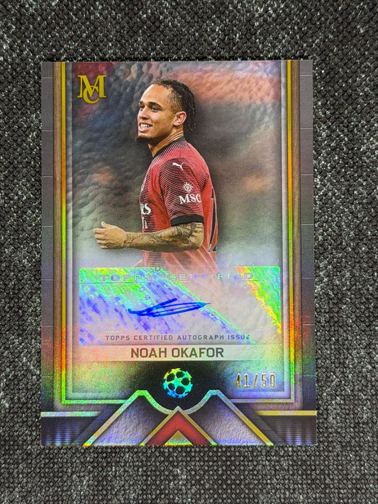 2023-24 Topps Museum Collection UEFA Champions League Archival Autograph Card 41/50 - Noah Okafor
