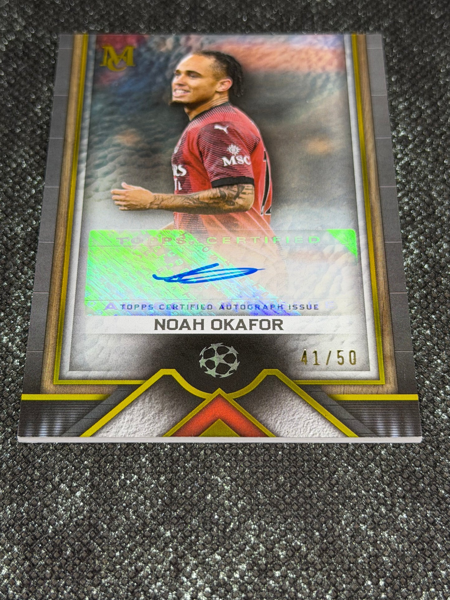 2023-24 Topps Museum Collection UEFA Champions League Archival Autograph Card 41/50 - Noah Okafor