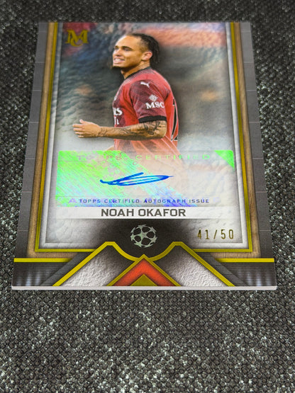 2023-24 Topps Museum Collection UEFA Champions League Archival Autograph Card 41/50 - Noah Okafor