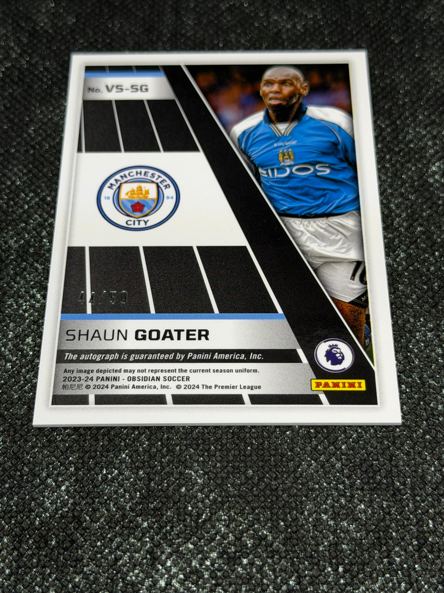 2023-24 Panini Obsidian Soccer Volcanic Signatures 44/50 - Shaun Goater