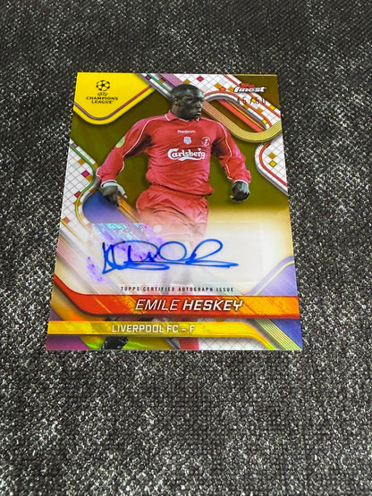 2024-25 Topps Finest UEFA Club Competitions Base Card Autograph Variation Gold 45/50 - Emile Heskey