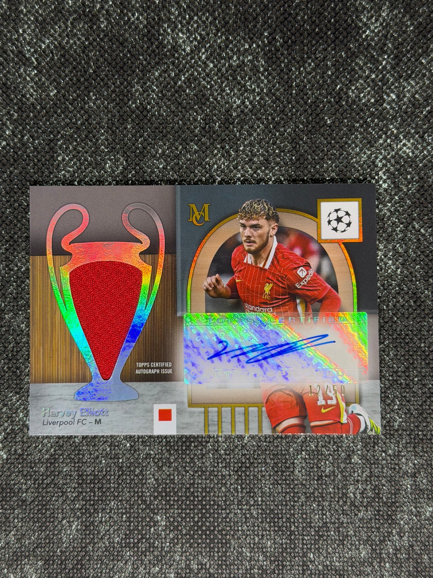 2024-25 Topps Museum Collection UEFA Club Competitions Momentous Materials Jumbo Autograph 12/50 - Harvey Elliot