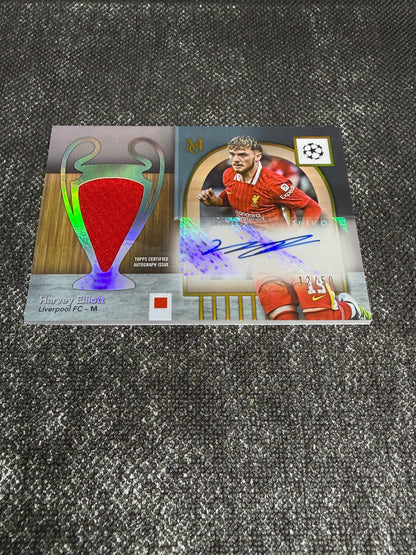 2024-25 Topps Museum Collection UEFA Club Competitions Momentous Materials Jumbo Autograph 12/50 - Harvey Elliot