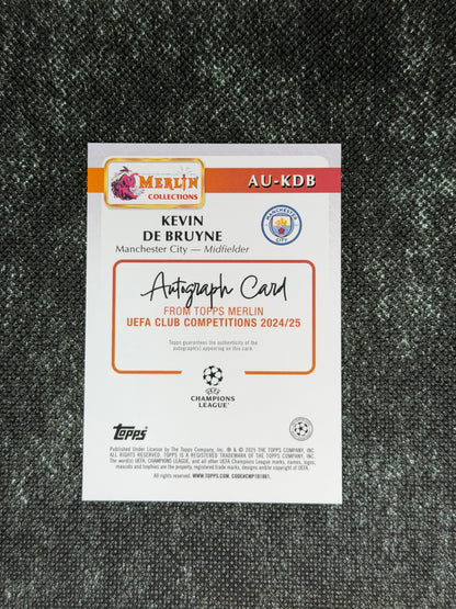 2024-25 Topps Merlin UEFA Club Competitions Autograph Card Orange 16/25 - Kevin De Bruyne