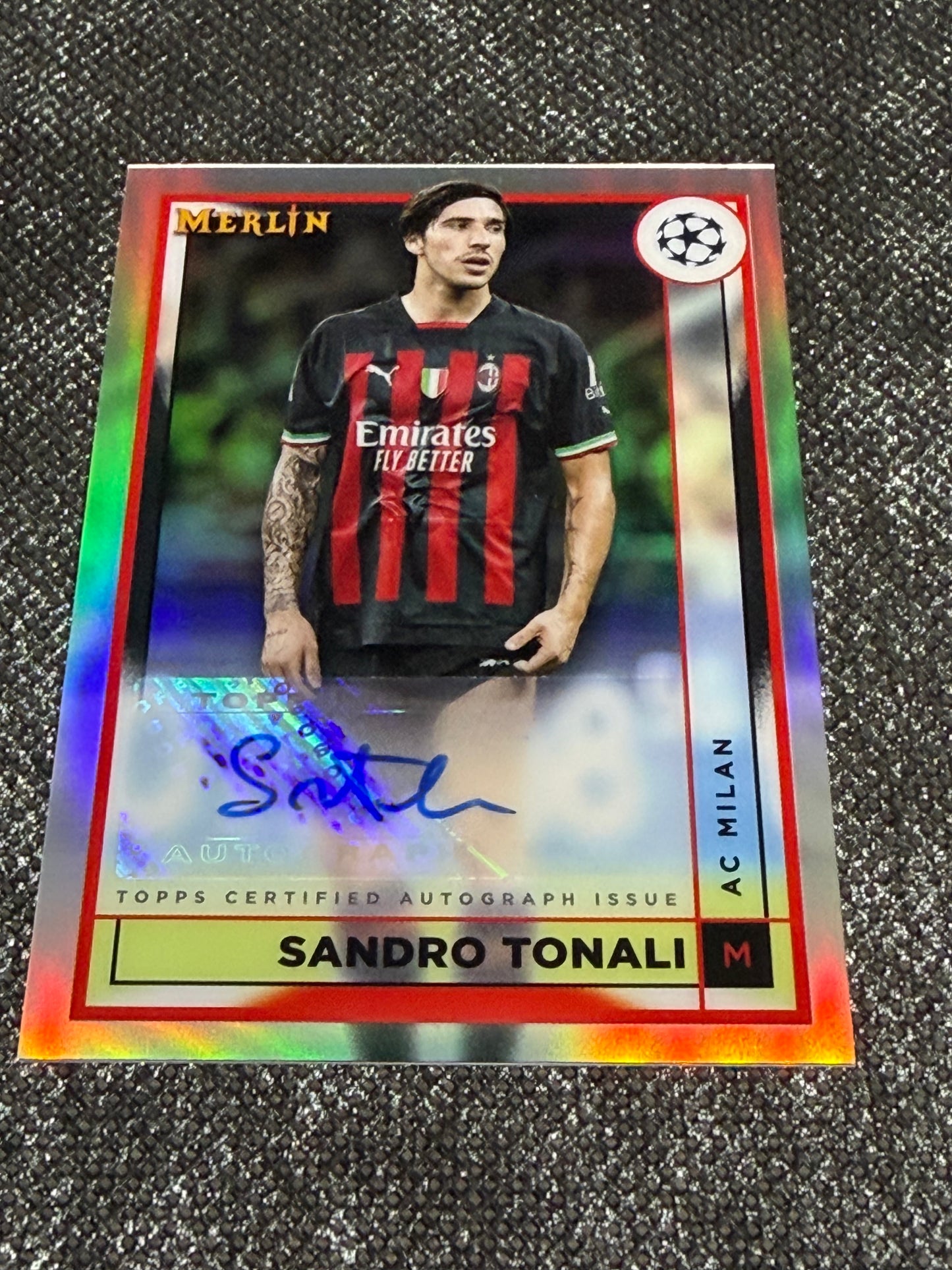 2022-23 Topps Merlin UCC Autograph Card - Sandro Tonali